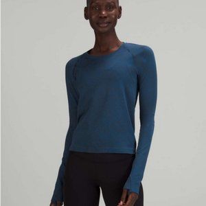 Lululemon Swiftly Tech Long Sleeve 2.0 Race Length - Blue Pattern Size 4, NWT